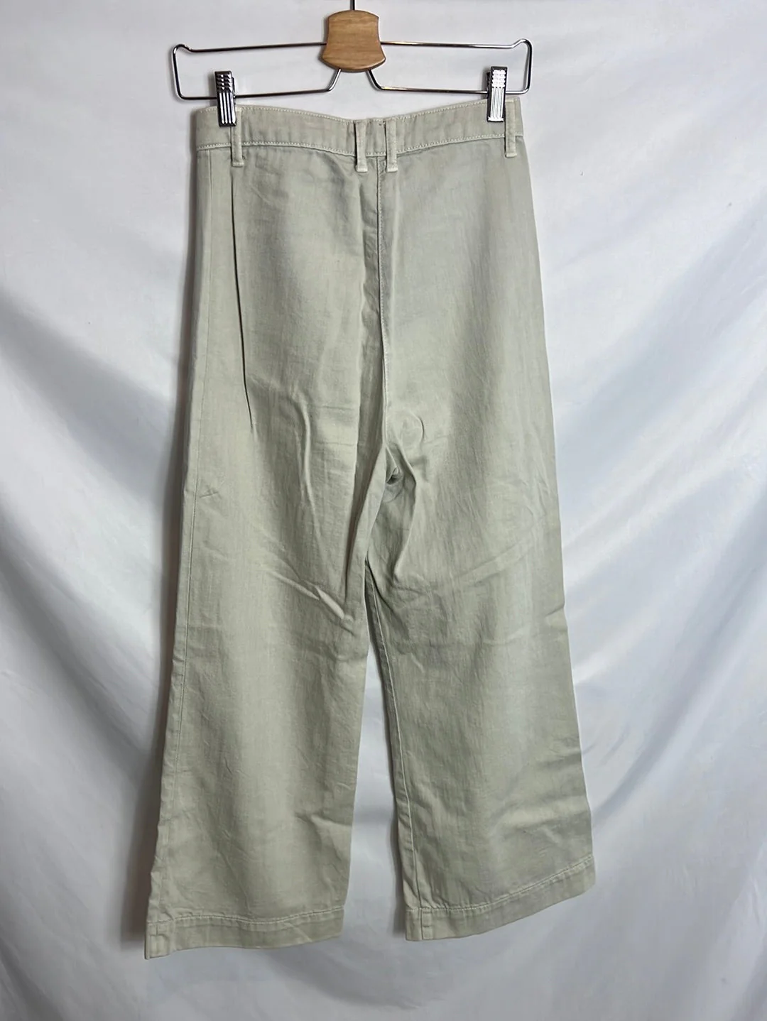 ZARA. Pantalón culotte color piedra. T 34 - Imagen 3